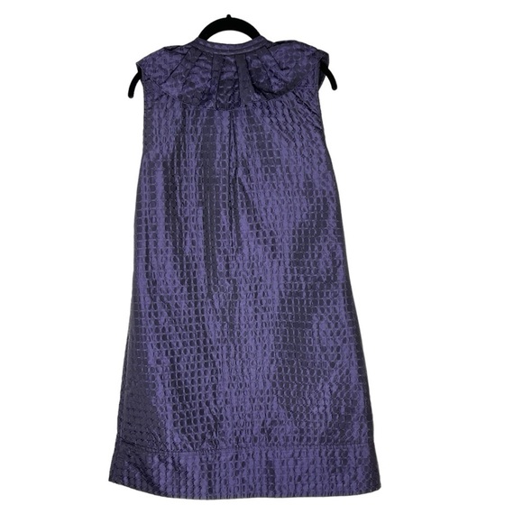 NWOT BCBG MaxAzria Dark Textured Purple Ruffle Collar Dress Women's Size M - Picture 2 of 16